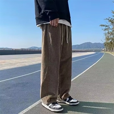 青少年美式复古休闲裤男高级感小众长裤学生潮牌痞帅显腿长直筒裤，男装休闲裤，星座218-1（原230）
