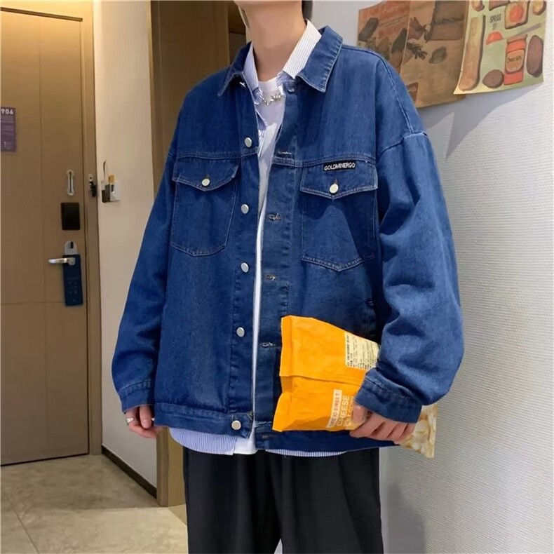 牛仔夹克工装外套男2023春秋季日系宽松休闲情侣上衣W3797-P58,男装夹克,星座512-2