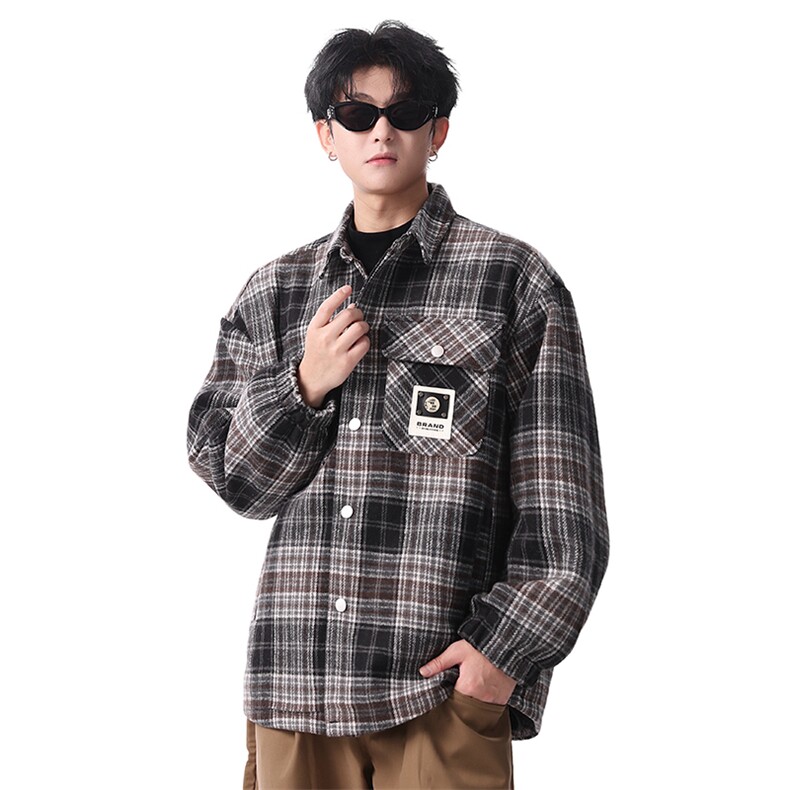 夹克男秋冬季新款港风宽松加厚泥料外套上衣JK712-P68，男装夹克，星座214-3