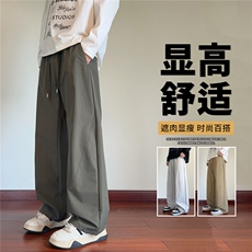 抖音品质工装男美式阔腿伞兵裤直筒休闲裤A146-GY599特p22量大优，男装休闲裤，HDA146