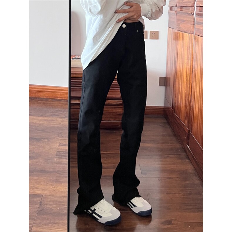 【有货】毛边517弯刀牛仔裤男款修身直筒微喇裤子高街KZA21LL-P48,男装牛仔裤,星座1007（原301D）
