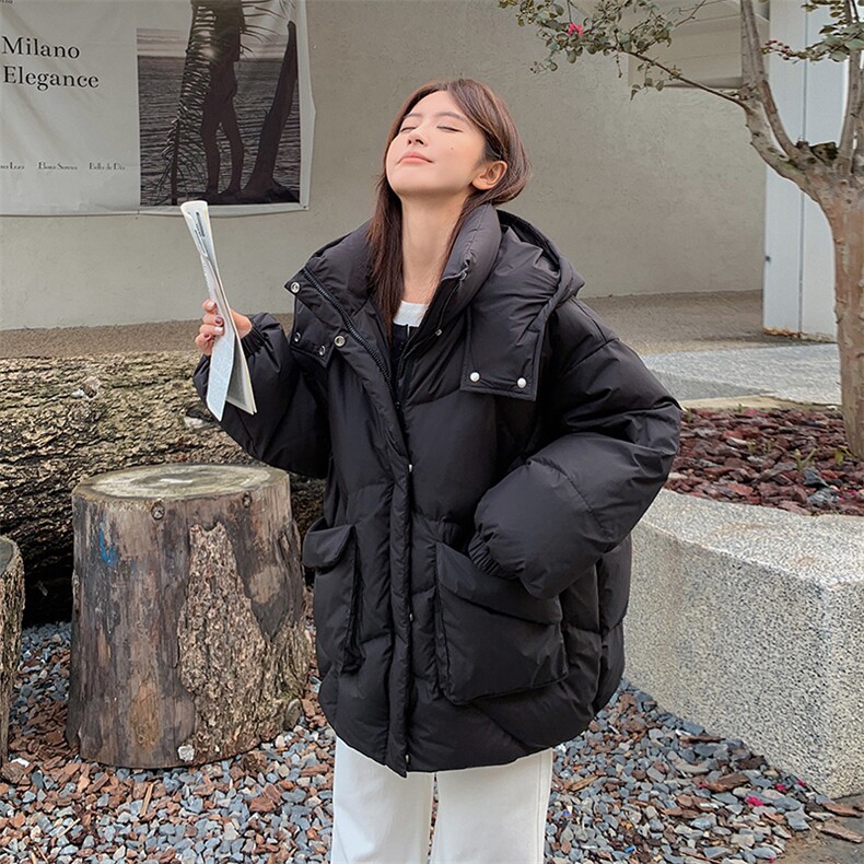 韩系chic连帽短款紫色羽绒服女冬季新款超火好看高级小众加厚外套,女装羽绒服,2C262