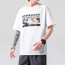2021夏季新无影墙日系大码男已注册卡通印花短袖港风T恤T1052-P25，男装T恤，电商A001