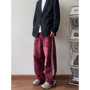 B221 美式ins高街暗黑小众宽松直筒运动牛仔裤 LK23139-P65 控88图片