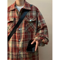 A257-P60小香风美式情侣痞帅夹克外套男春秋季日系格子上衣服，男装夹克，星座512-6