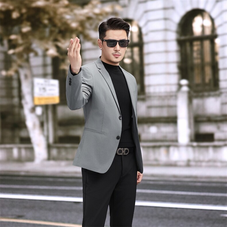 新款男士小西装青年修身秋季休闲西服2382P165,男装西服套装,电商D225-1
