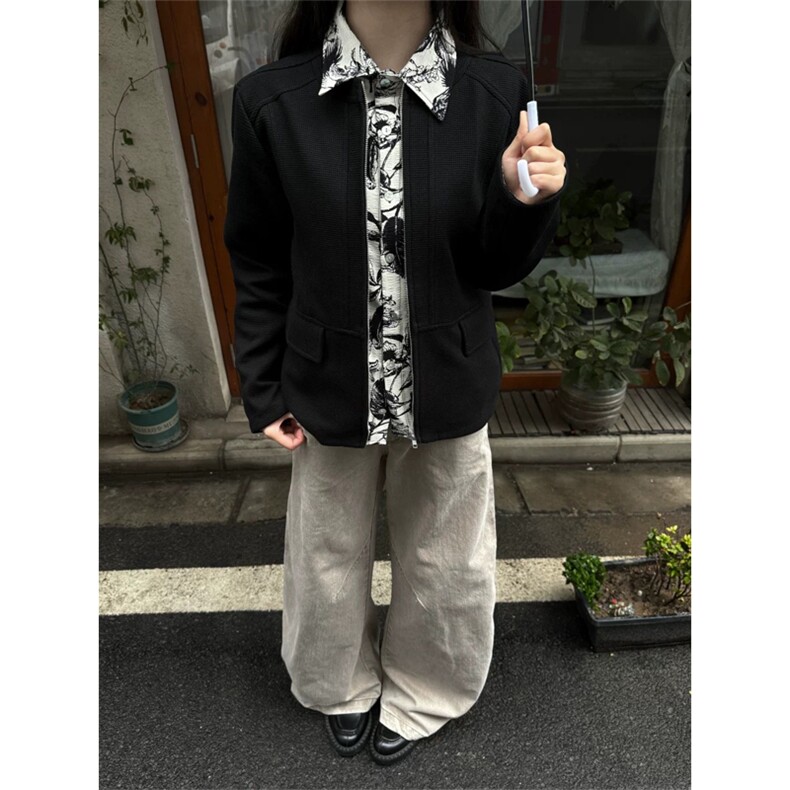网图有货水墨花内假两件拉链衬衫夹克双面外套男A862-P88,男装夹克,星座1505