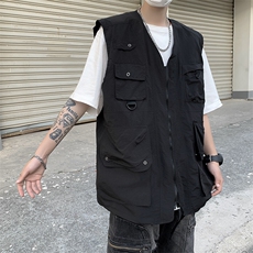 工装马甲男韩版潮流高街多口袋个性2026夏季新款ins外套W4808-P53，男装背心/马甲，星座412