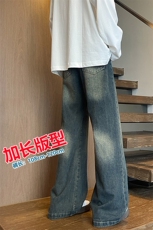 春秋加长版裤子男高个子阔腿直筒牛仔裤185cm110直筒长裤KZ005P60，男装牛仔裤，电商B312