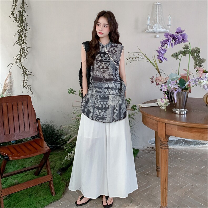 现货复古风花色上衣+裙裤轻风两件套2C275-5553-P165K238,女装套装/套裙,2C275