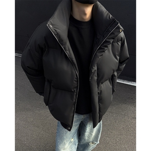 特批P100无差价冬季fit短款立领PU皮棉服男中性风大码棉袄M2909图片