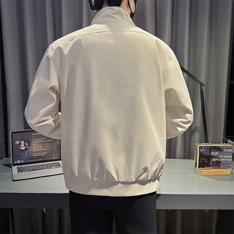 新款社会小伙时尚工装夹克男店主秋装外套男JK87-P78控128米白,男装夹克,星座301B-1