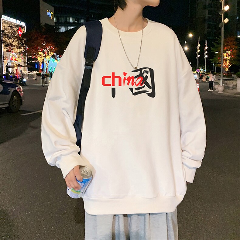 S6189-P28 加绒款-P33 秋季圆领卫衣男大码韩版宽松长袖外套图片