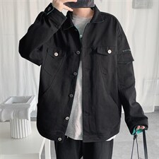 JK959/P75秋装新款撞色男士工装夹克日系男青少年大码宽松外套男,男装夹克,电商A141