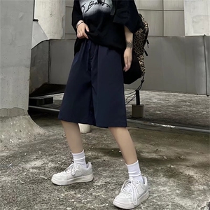 港风宽松百搭纯色五分裤男韩版潮流休闲短裤D6001P20图片