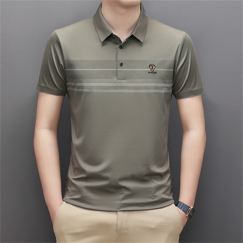新款短袖t恤男夏季冰丝薄款中年商务休闲宽松透气男装SQ68307-P58，男装Polo衫，星座1105-3