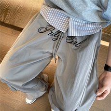 2025夏季新款美式字母刺绣褶皱宽松休闲裤B315-K25520-特p35控68，男装休闲裤，电商B315
