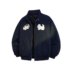 美式趣味刺绣小狗棉服W65特P80，男装棉衣，电商A073