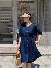 牛仔连衣裙，女装连衣裙，肆尔