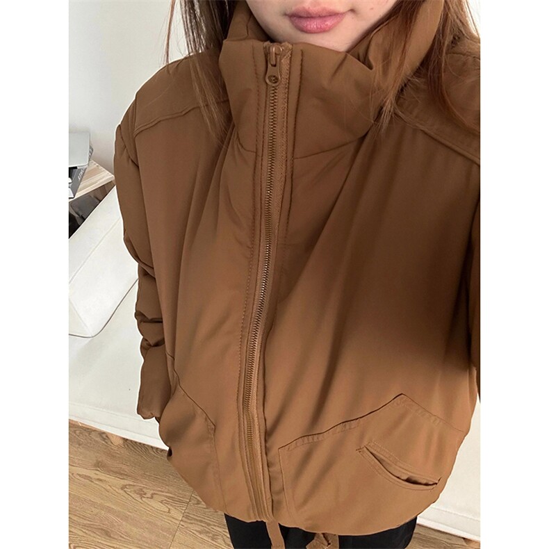 现货冬季美式休闲加厚雪山外套夹克立领纯色三防户外工装棉服图片
