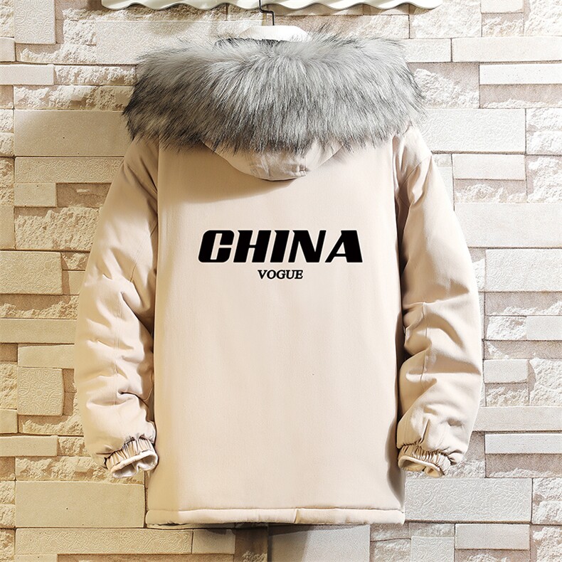 MM48001-P130 冬季大毛领棉衣男士大码加厚棉袄男棉服 砖墙图片