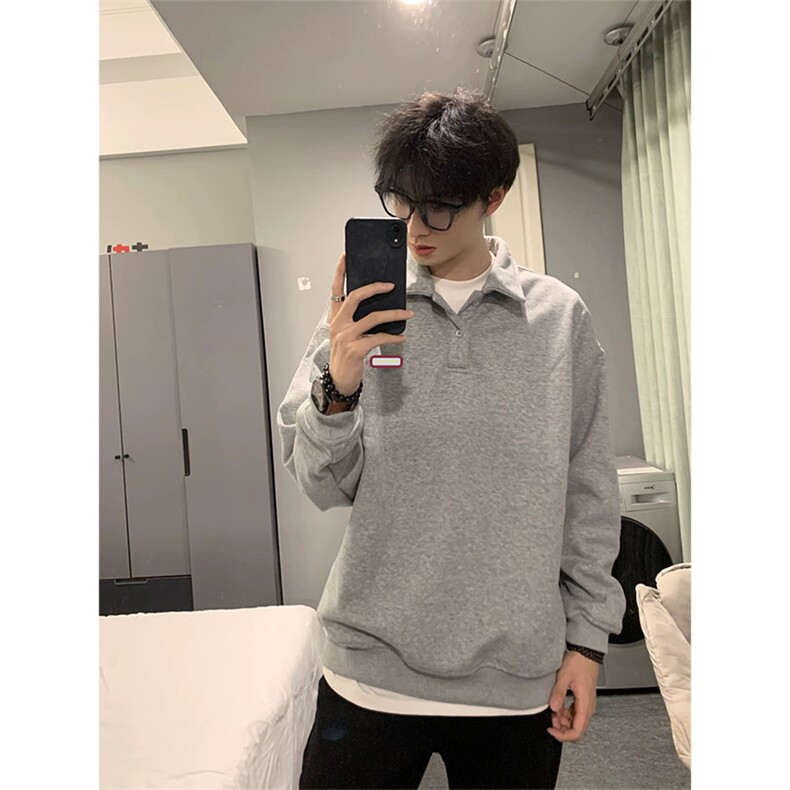 抖音得物高品质印花秋美式高街结构设计POLO翻领卫衣外套AW7701，男装Polo衫，电商A443