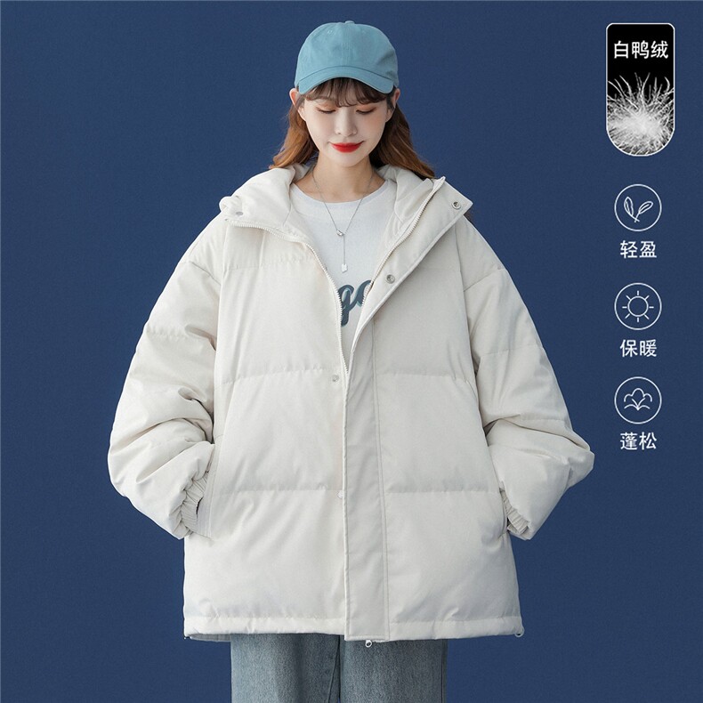 中性风22冬季纯色简约保暖白鸭绒连帽羽绒服YR130P225控298,男装羽绒服,A247A