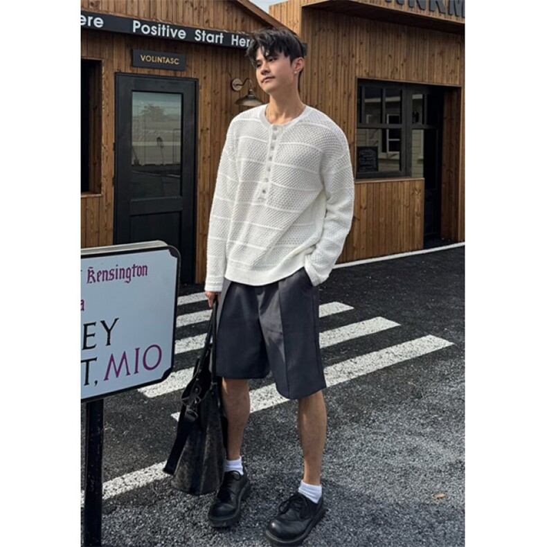 新款流行ins慵懒风时尚镂空针织T恤慵懒百搭日系潮流MA340,男装T恤,星座1116A（原606A-3）