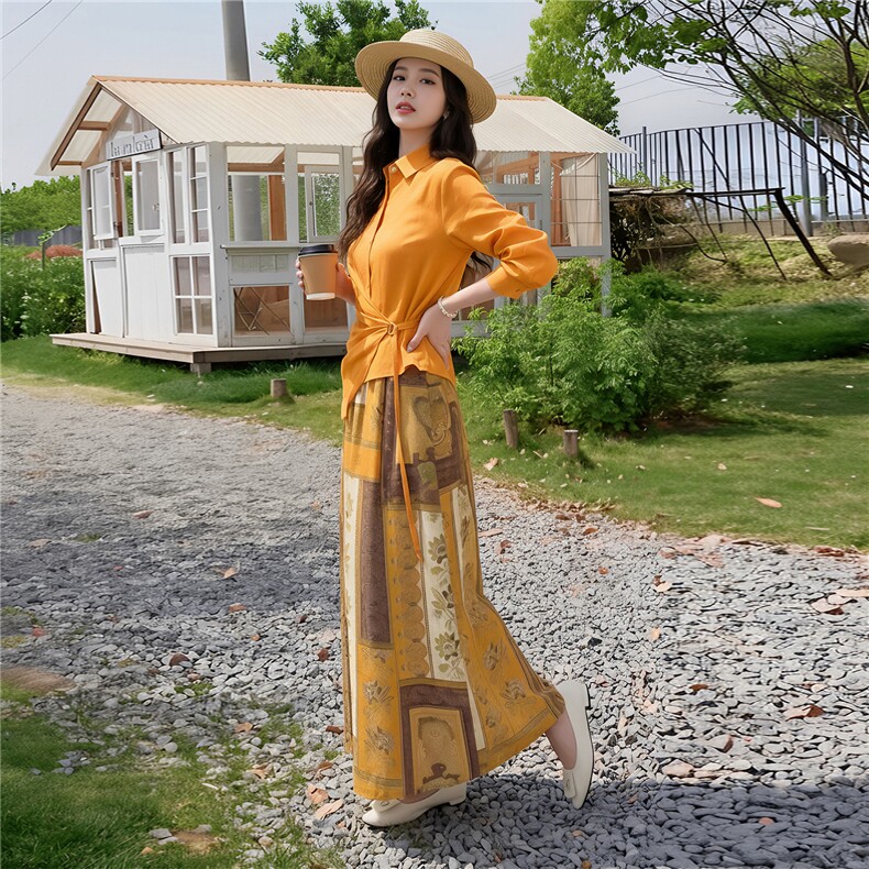 气质优雅套装裙女2026春装新款宽松藏肉显瘦旅游逛街舒适两件套,女装套装/套裙,姿萝菲