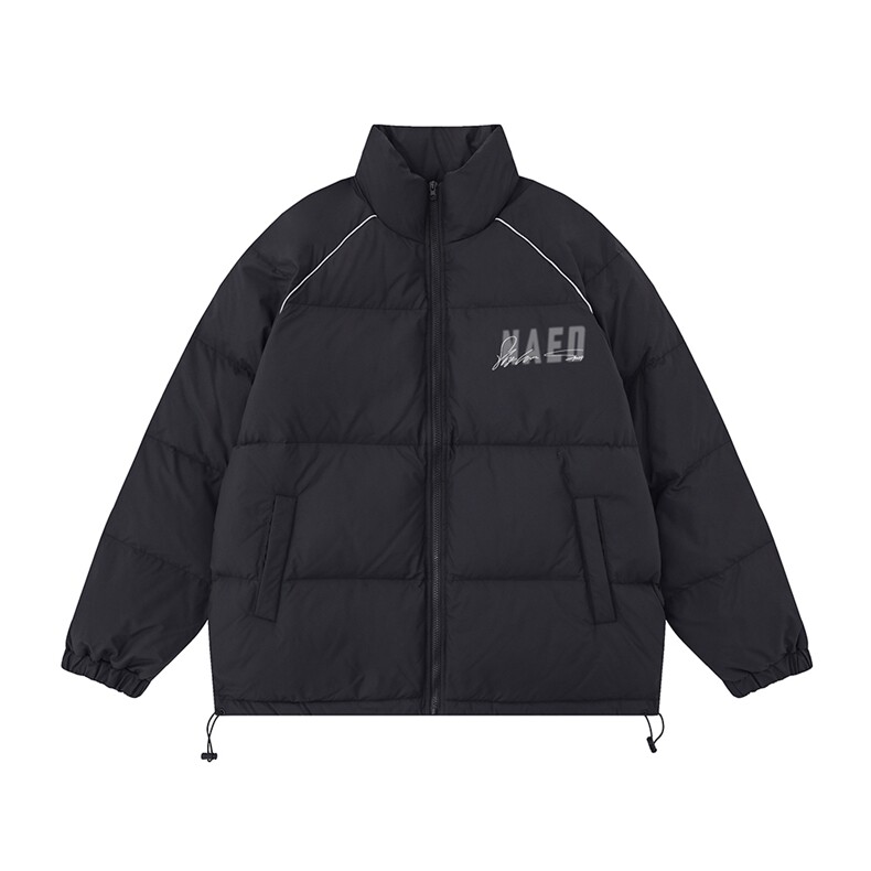 白底新款冬季时尚百搭宽松字母印花羽绒服外套YR63002P225控298,男装棉衣,电商A268-1