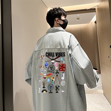 牛仔夹克男大码牛仔外套男茄克NJ77383-P60，男装夹克，电商A040