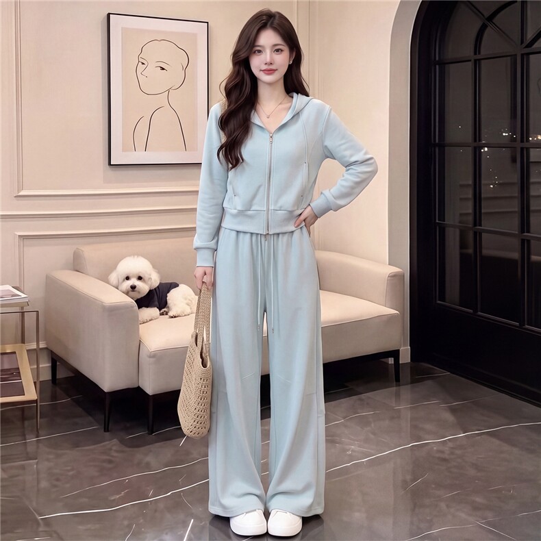 欧货时尚运动套装女春秋新款洋气减龄连帽拉链开衫卫衣长裤两件套图片 欧货时尚运动套装女春秋新款洋气减龄连帽拉链开衫卫衣长裤两件套图片