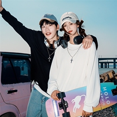 特批25港风多模宽松时尚长袖圆领项链卫衣CT03P45控78，男装卫衣，电商A247