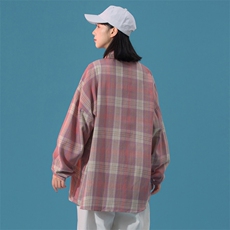 春季长袖衬衫男痞帅潮港风宽松大码休闲格子C8009P32，男装衬衫，星座1116-2