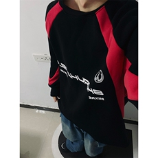 B221美式ins高街暗黑宽松拼接圆领卫衣T恤SY2316-P65控88，男装卫衣，电商B221