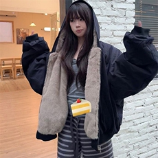 两面穿现货重磅短款座山雕棉衣男女双面穿毛毛绒棉服加厚外套，男装棉衣，电商A486-1
