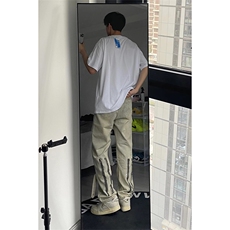 B221美式ins高街小众拉链直筒牛仔裤LK23028-P60控78，男装牛仔裤，电商B221