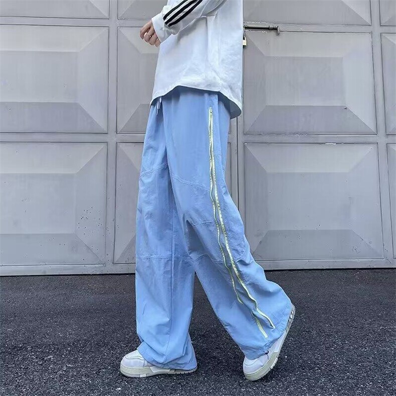 休闲裤男士春秋季薄款宽松直筒裤子美式青少年男生速干运动长裤,女装休闲裤,星座506