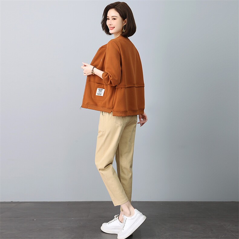 2025春秋中年妈妈外套女卫衣套装女装运动服开衫上衣,女装套装/套裙,忆绮罗