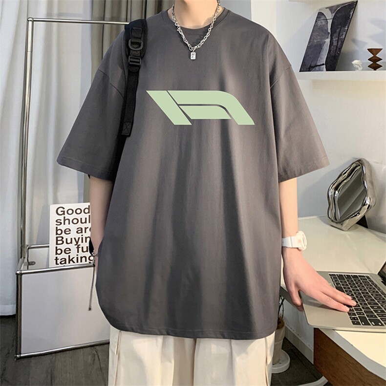 抖音得物二开现货220克夏装重磅美式高街宽松短袖t恤MT288,男装T恤,电商A486-1