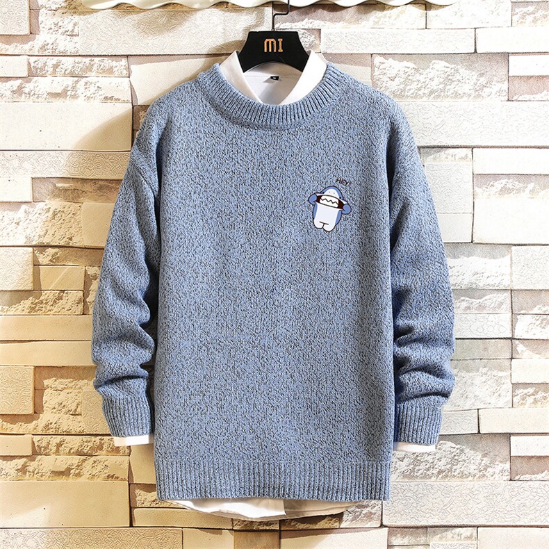 M19167-P45加绒款-P65加厚加绒毛衣男大码毛线衣男针织衫砖墙,男装针织衫/毛衣,电商A040A