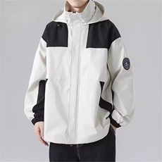 1506-1/JW50241/P61日系复古夹克男户外机能痞帅拼接连帽冲锋衣，男装夹克，星座1506-1