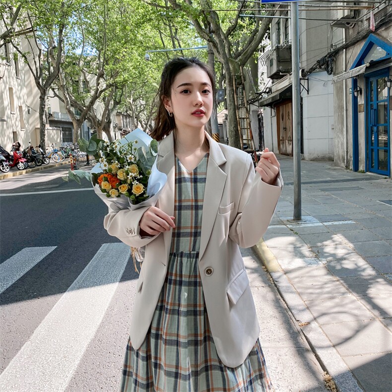 现货已出不断货2021年一粒扣休闲韩版西装女166-XZ01，女装西装，茜茜公主