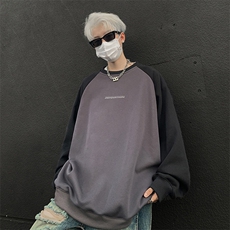 深灰色拼黑袖