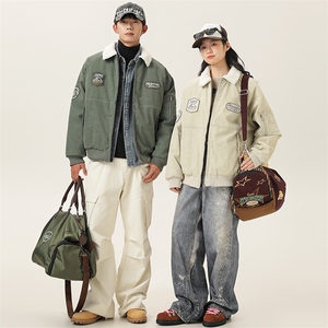 2025冬季新款男装日系潮牌纯色宽松休闲棉服加厚外套MY386-F172图片