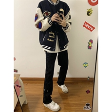 B221美式ins高街暗黑小众个性铆钉小脚牛仔裤LK23142-P65控88，男装牛仔裤，电商B221