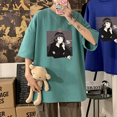 DX17122-P20纯短袖t恤男大码半袖打底衫宽松体恤衫港风，男装T恤，电商A040