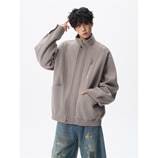 现货秋冬季加厚立领毛呢夹克男外套韩版呢子上衣812-F675-P118，男装毛呢大衣，星座812