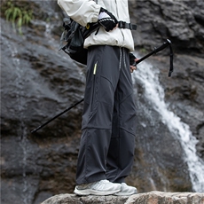 wassuphappy户外冲锋裤子男春秋季潮牌登山直筒伞兵裤休闲运动裤，男装休闲裤，电商B315