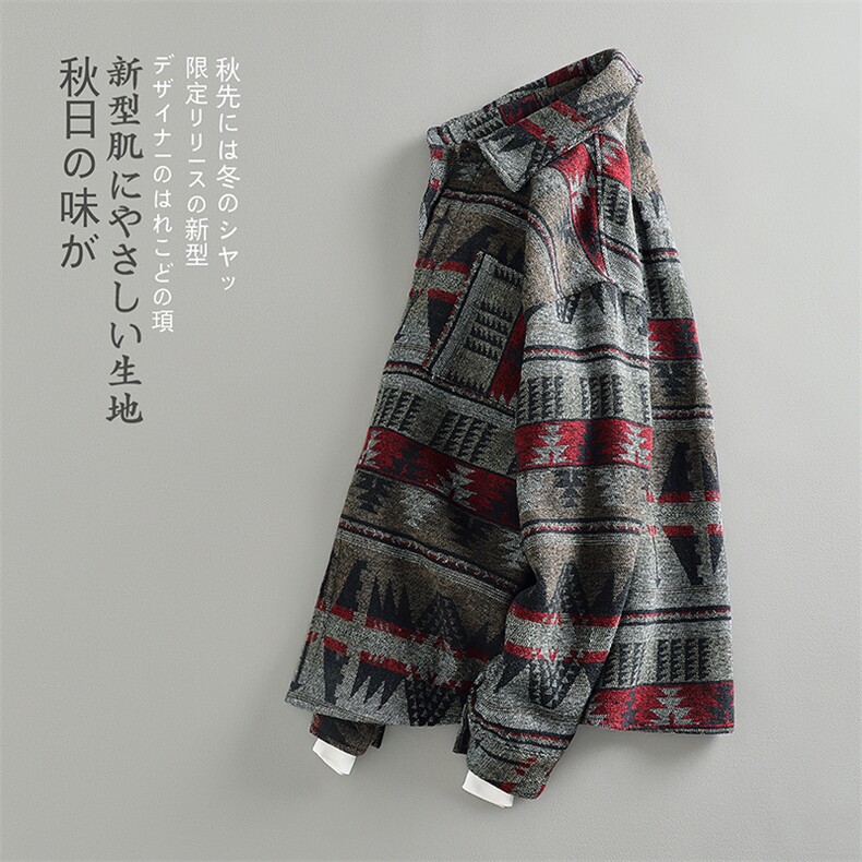 特P58无差价秋新毛呢复古民族风男休闲潮牌复古大码夹克外套J565图片